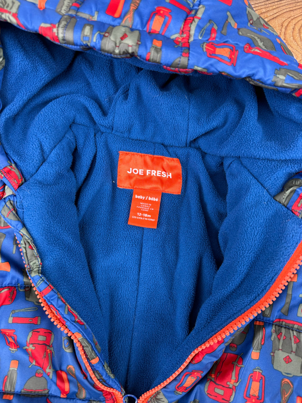 Joe Fresh 12-18M Fleece Lined Suit