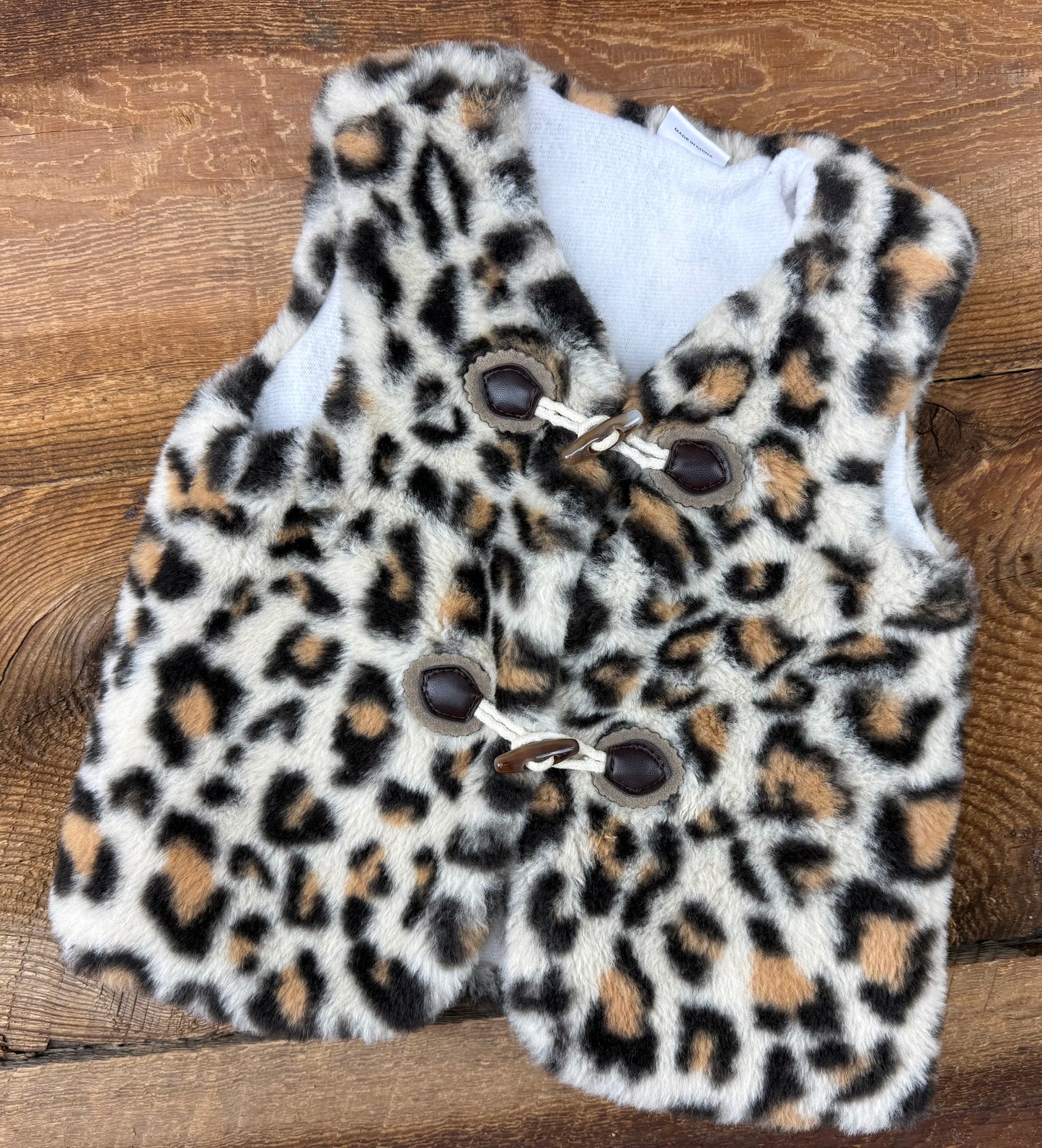 9-12M Fur Leopard Vest