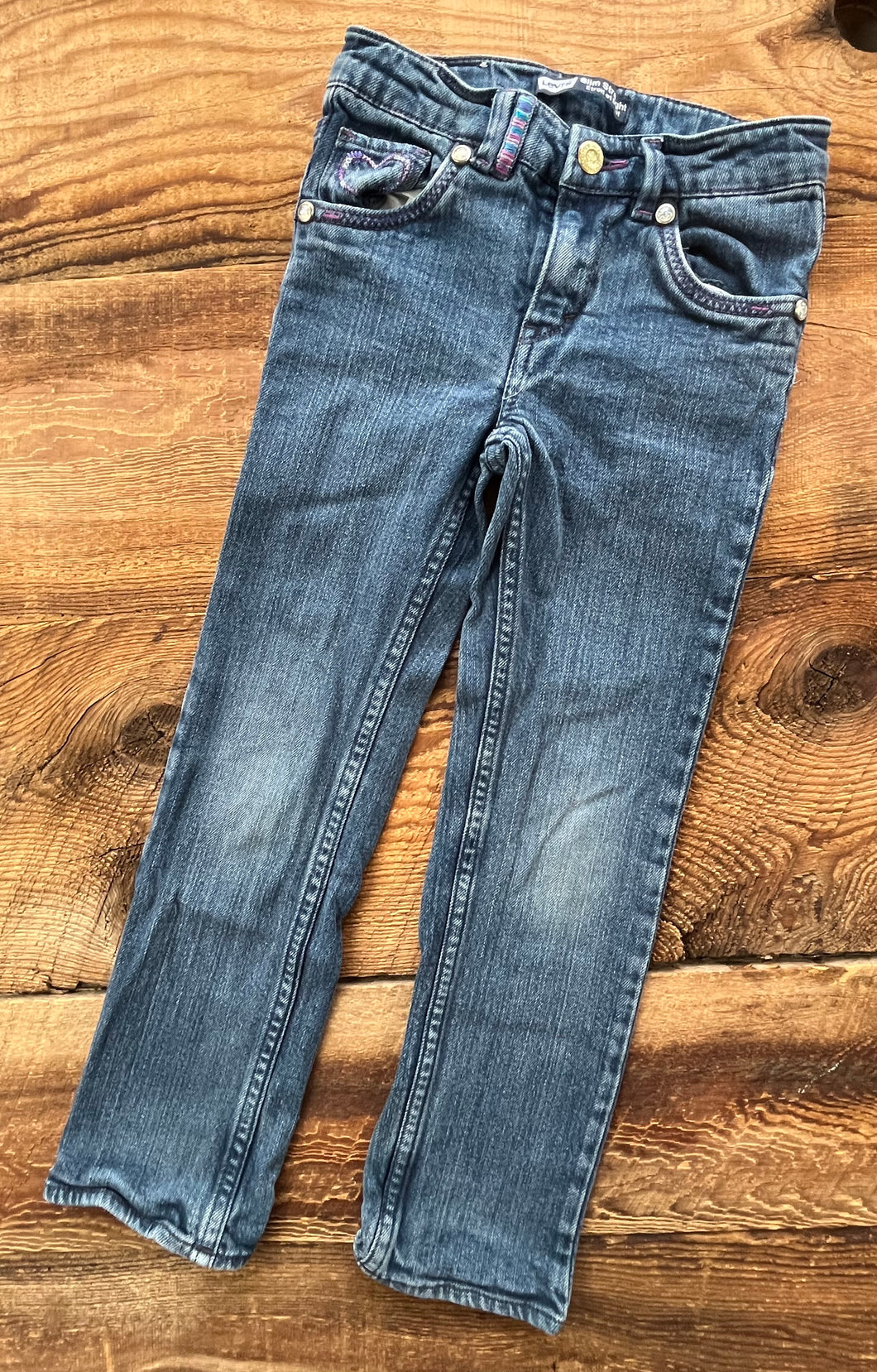 Levi’s 6Y Slim Straight Heart Jeans