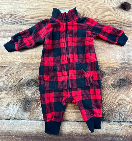 George 0-3M Fleece Plaid Sleeper