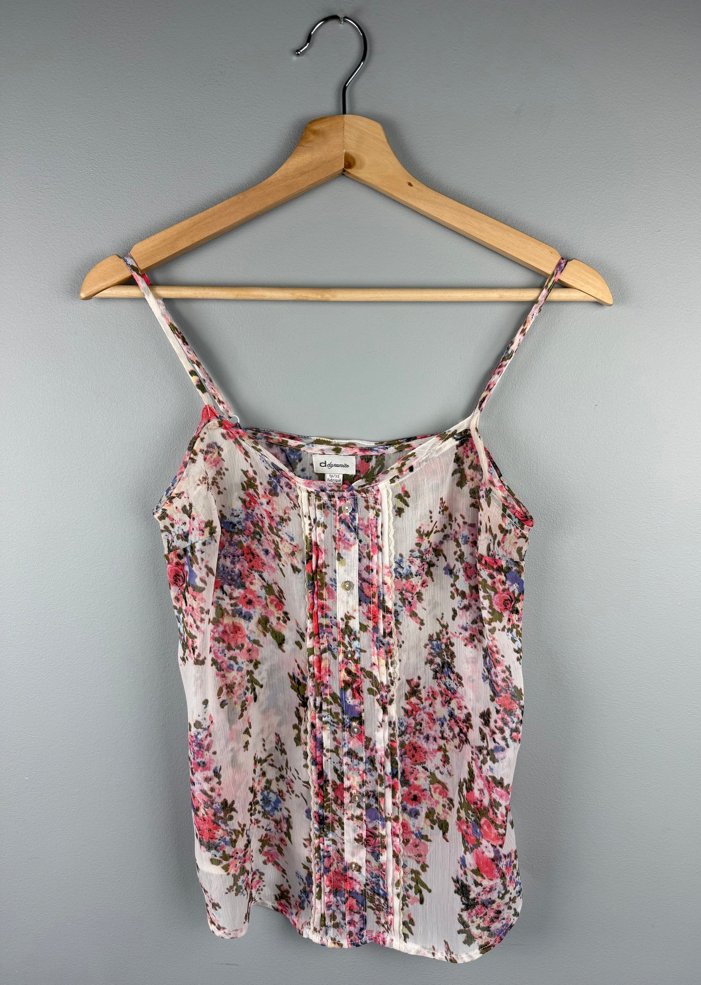 Dynamite Women’s XS Sheer Floral Tank