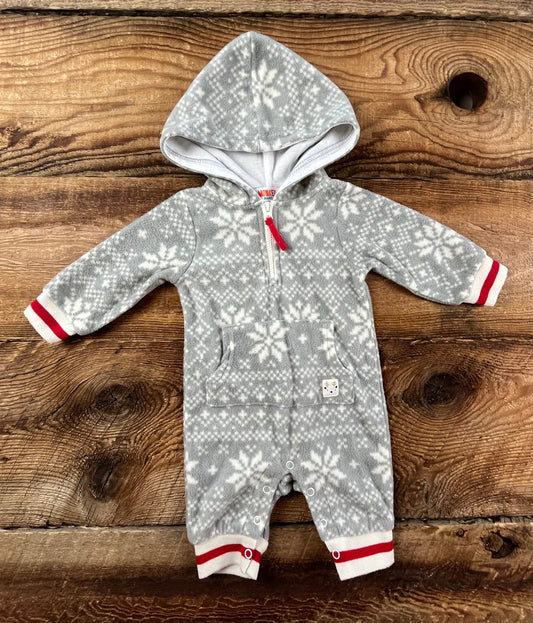 Monkey Bars 0-3M Fleece Snowflake Jumper