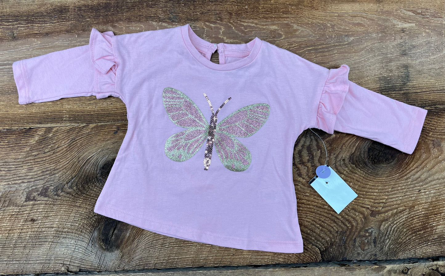 George 3-6M Sequin Butterfly Shirt