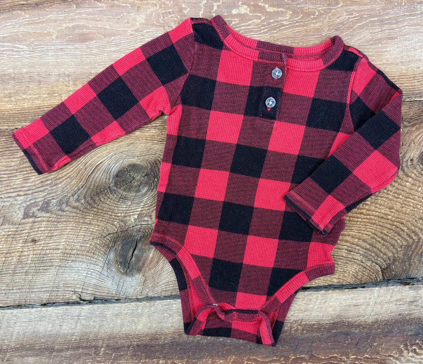 Old Navy 6-12M Plaid Onesie