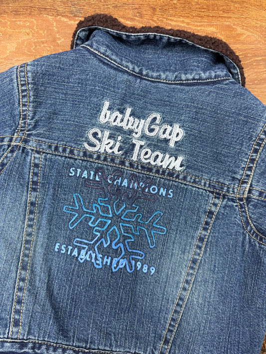 Gap 0-6M Ski Team Jean Bomber Jacket
