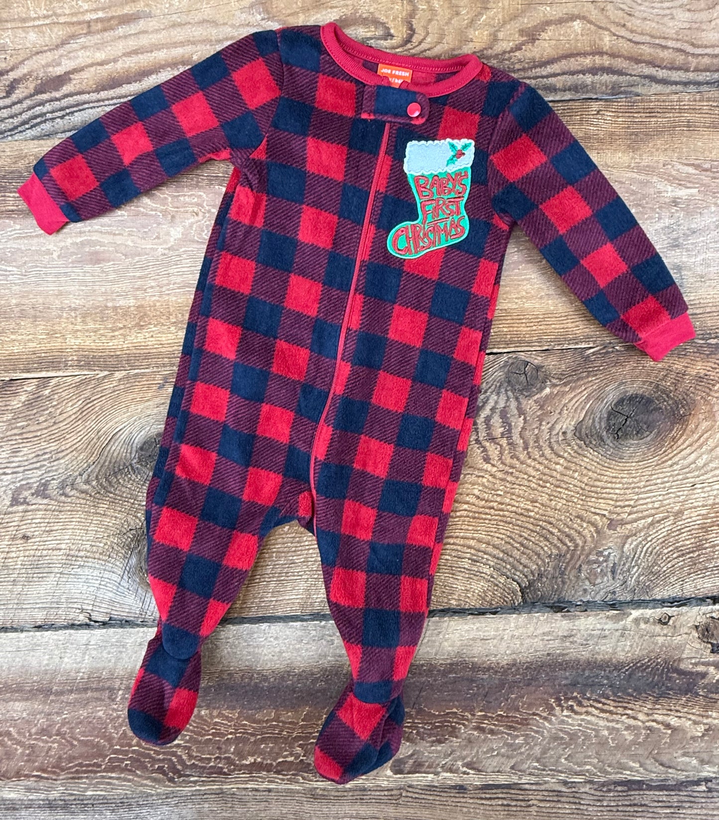 Joe Fresh 3-6M Fleece First Christmas Sleeper