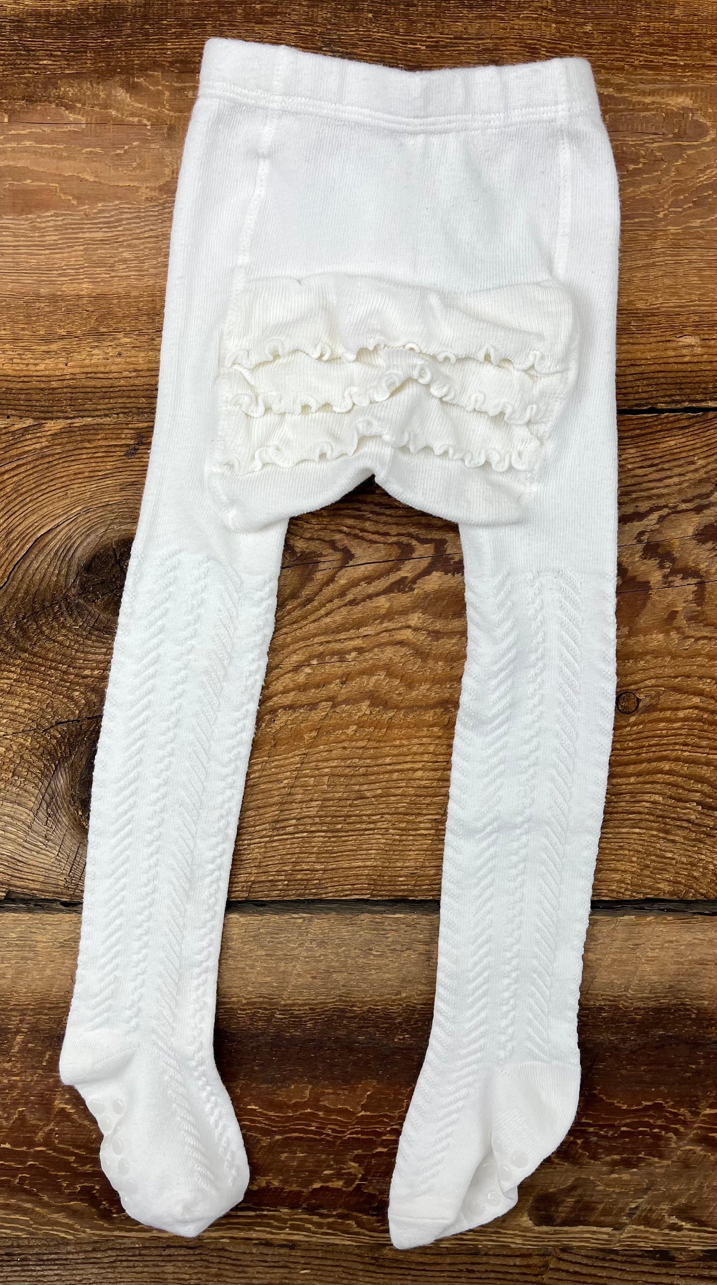 2T Knit Ruffle Tights
