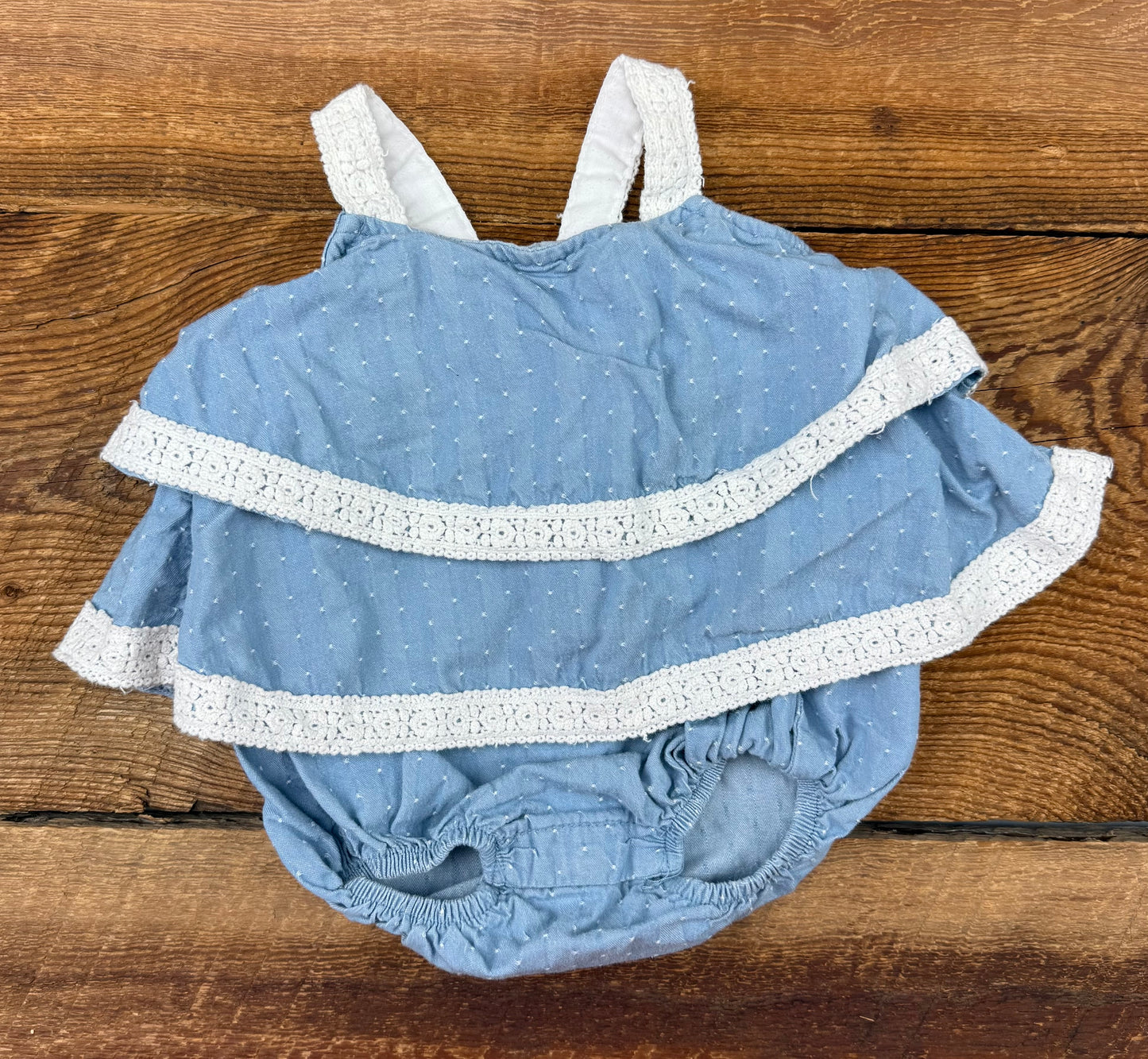 Polkatots 0-3M Lace Romper