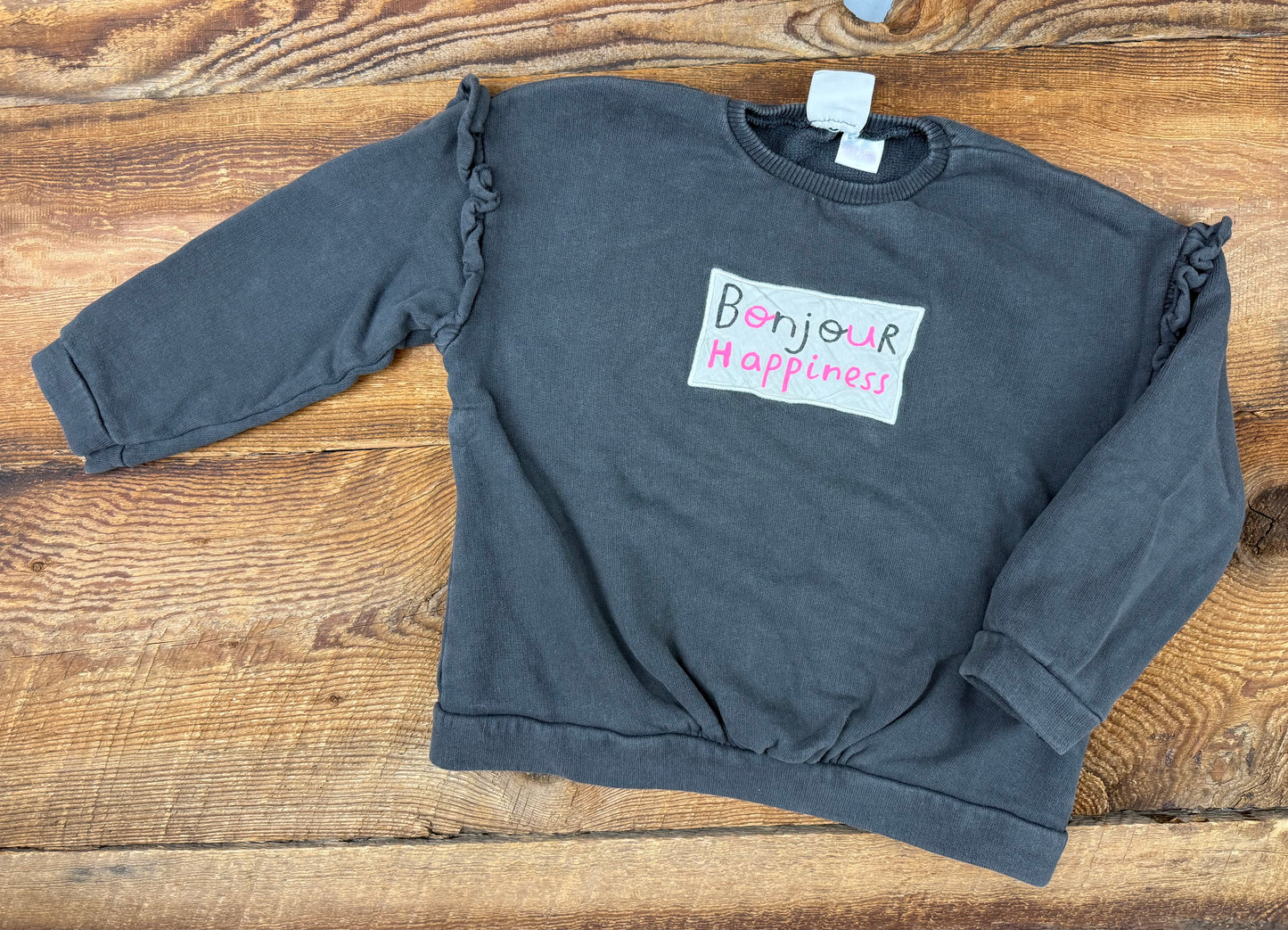 Zara 3-4Y Bonjour Crewneck