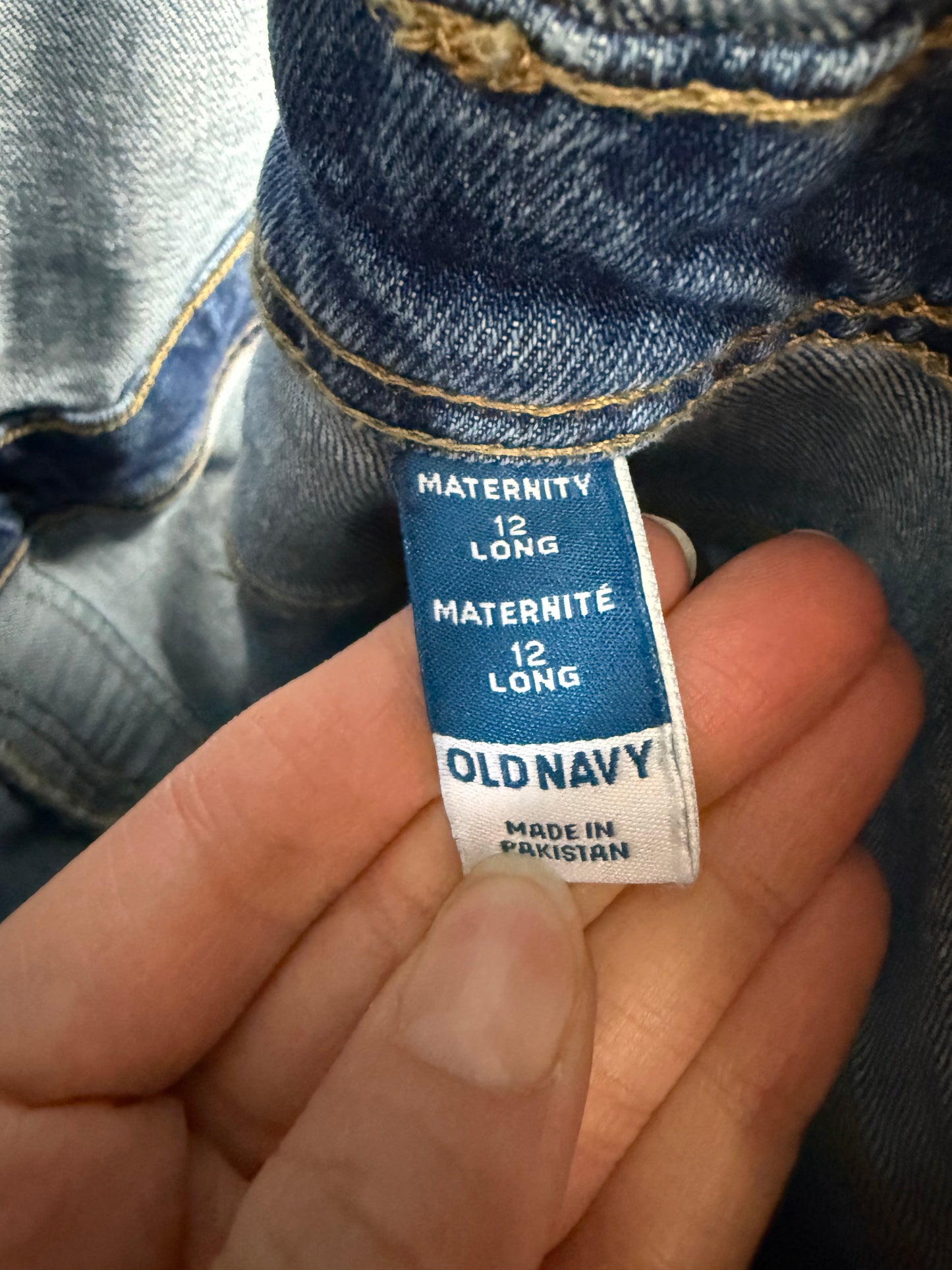Old Navy Maternity 12 Long Jean Overalls