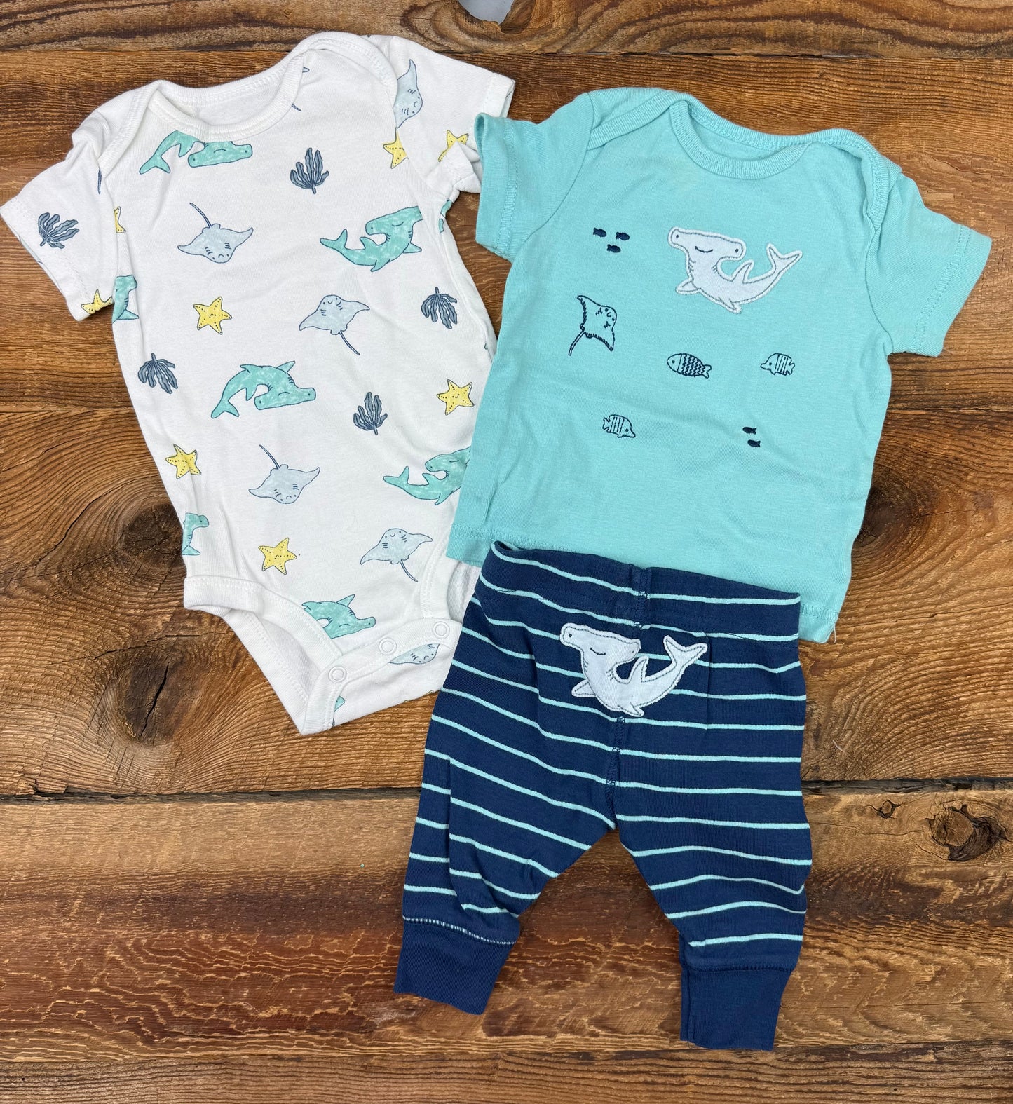 Child of Mine 0-3M Shark Outfit