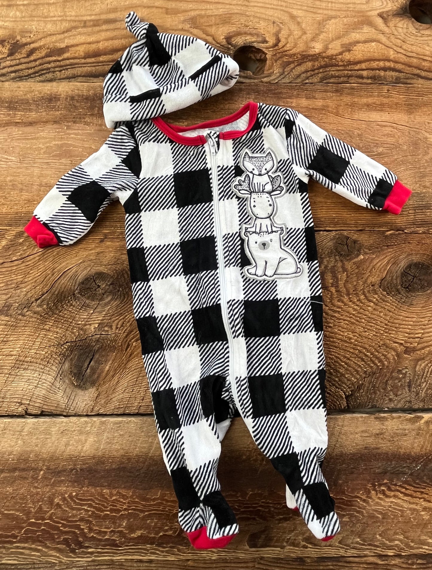 Canadiana 0-3M Fleece Plaid Sleeper