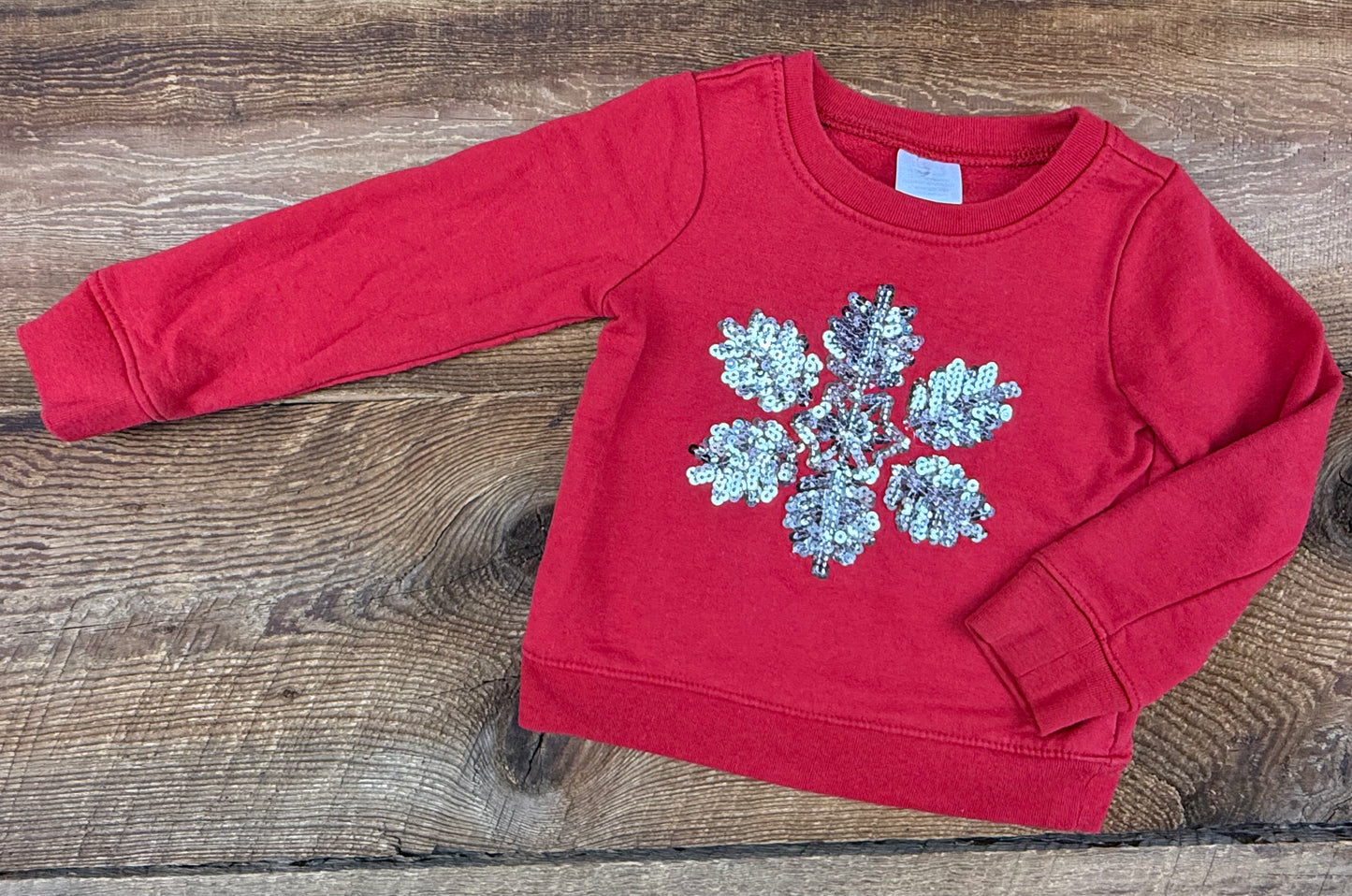 Wonderkids 2T Sequin Snowflake Crewneck