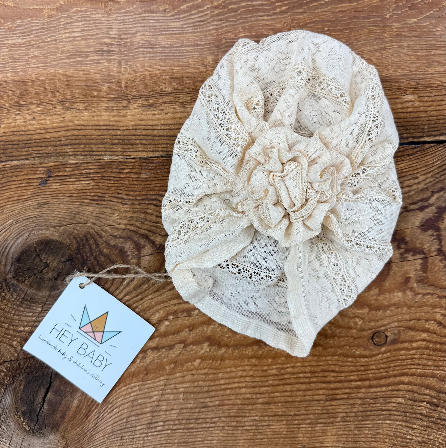 Small Shop 3-6M Lace Head Wrap