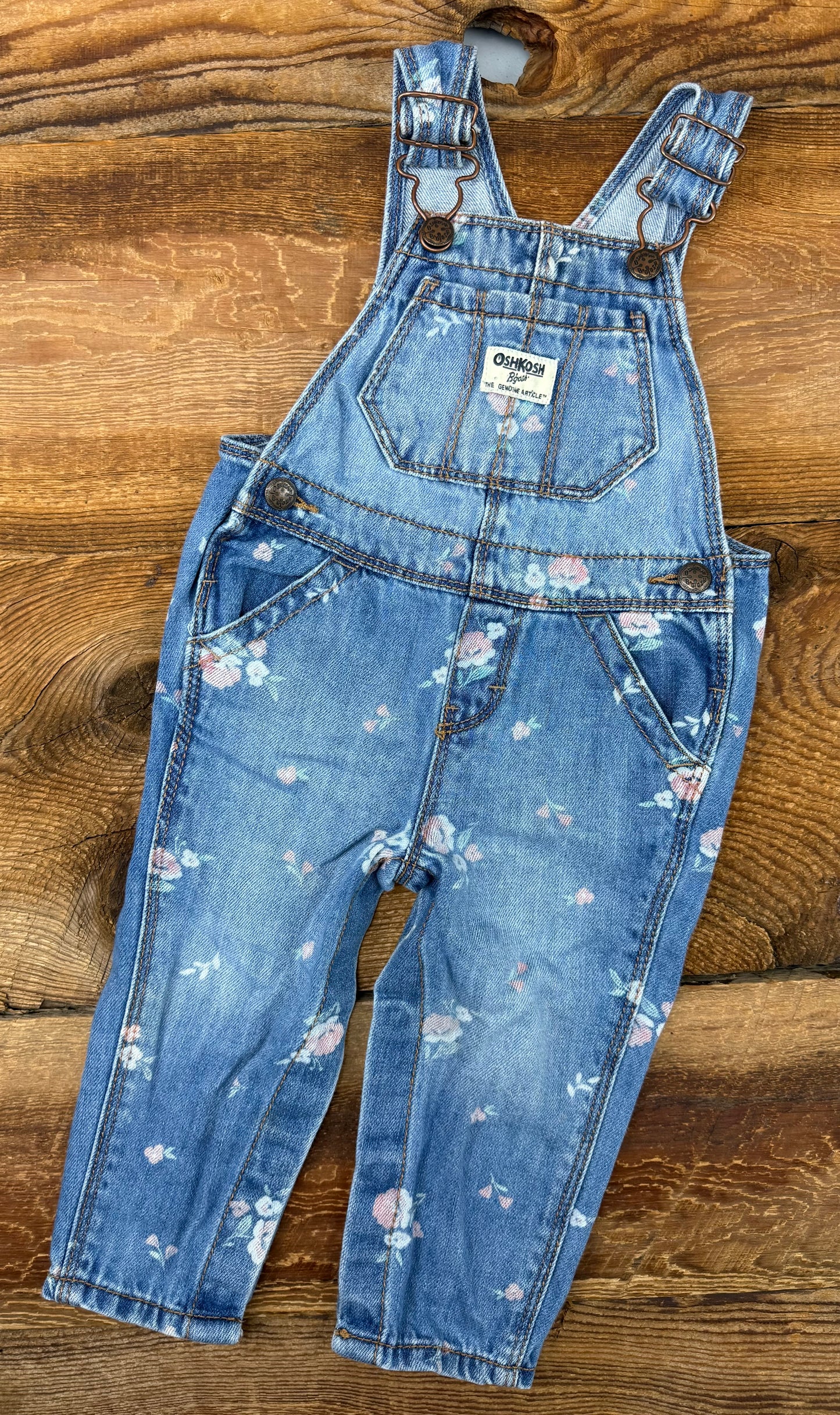 Oshkosh 9-12M Floral Jean Overalls