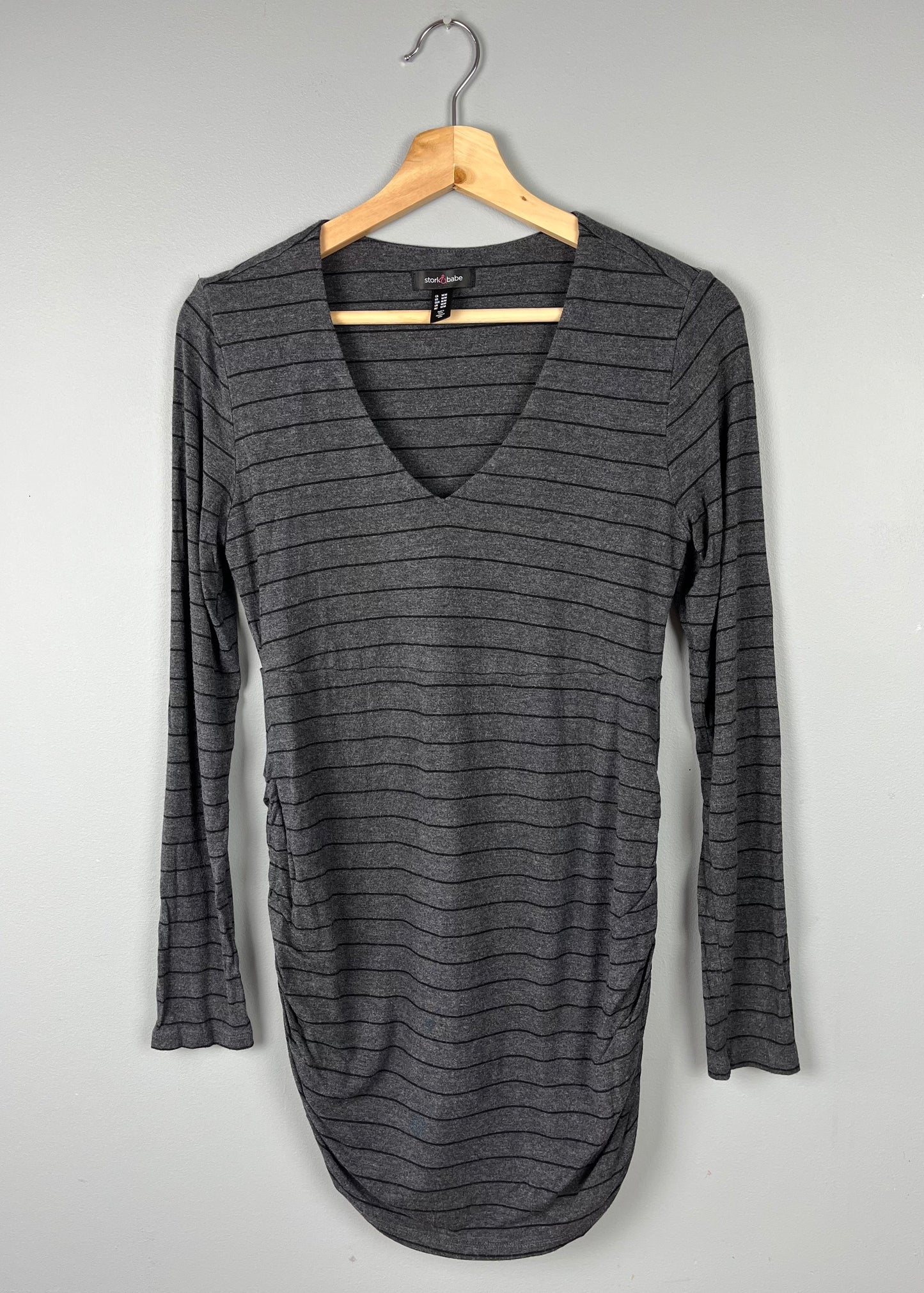 Stork & Babe Maternity Medium Striped Shirt