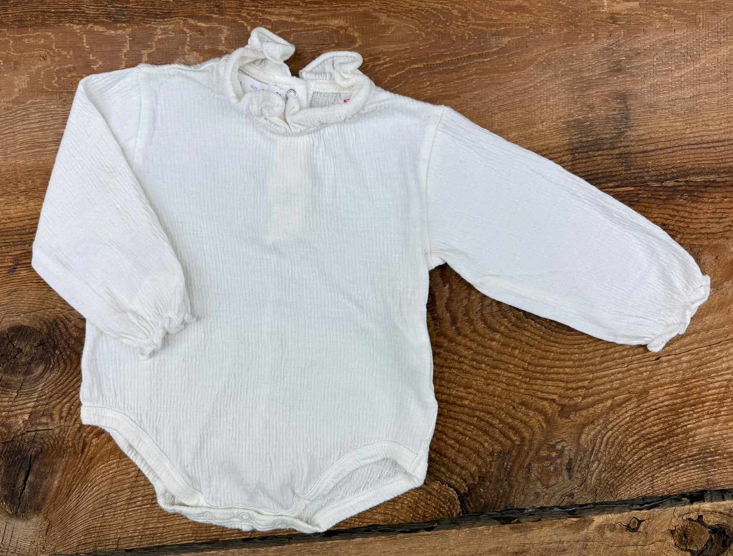 Zara 6-9M Crinkled Collared Onesie