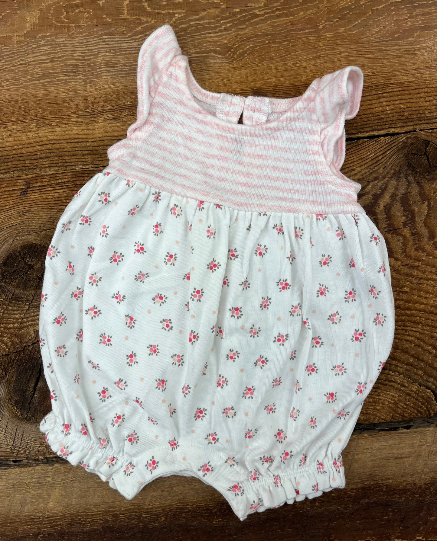 Gap NB Striped Floral Romper