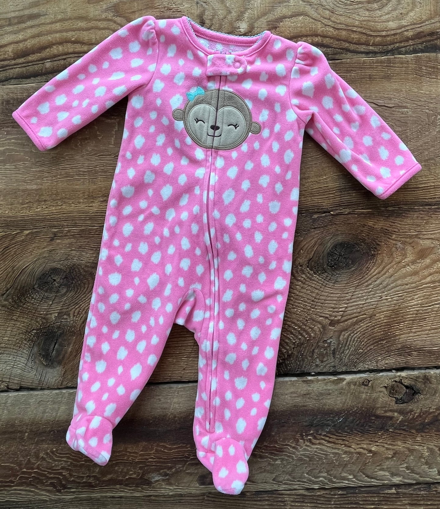 Child of Mine 3-6M Fleece Monkey Sleeper