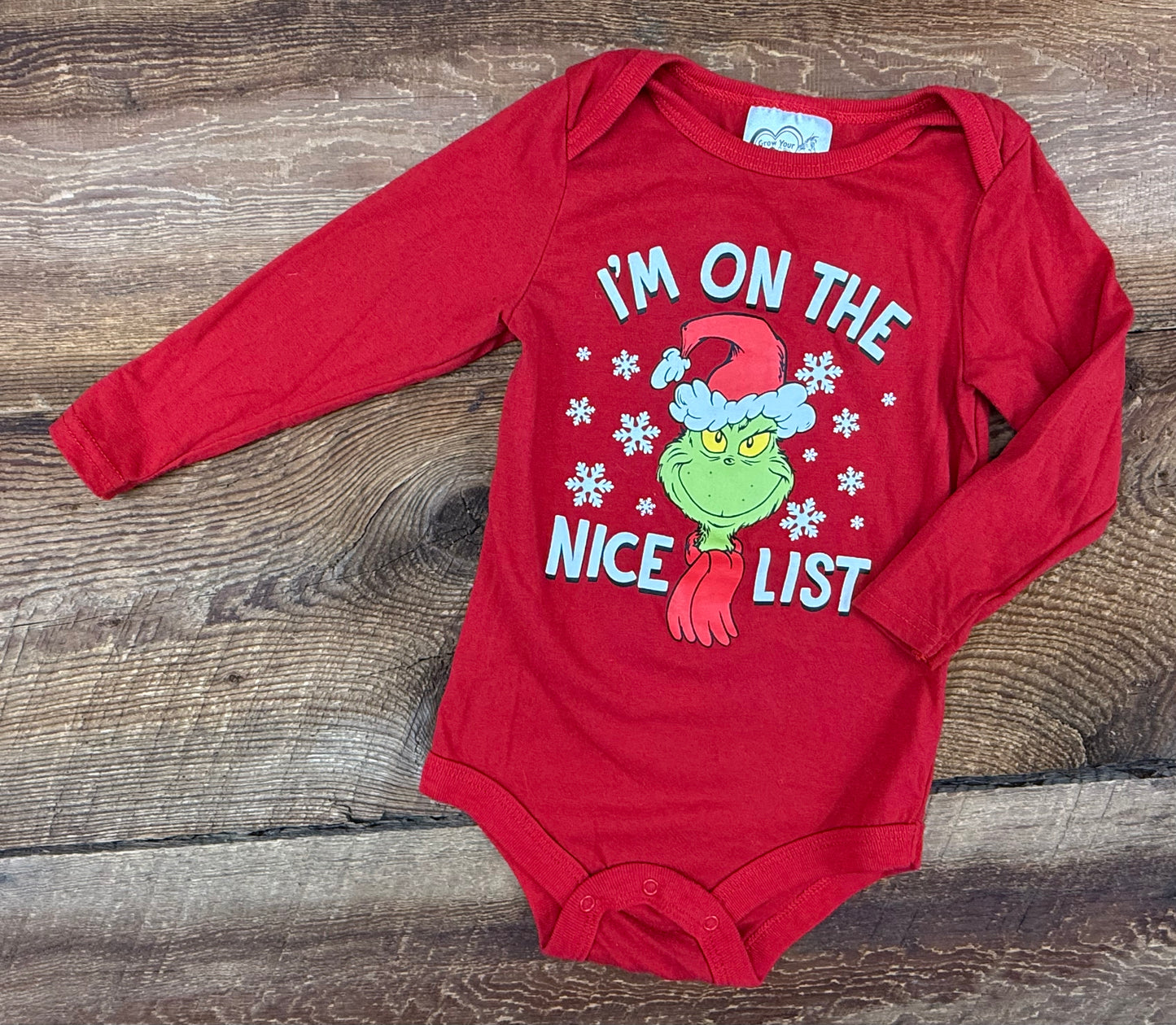 Grow your Heart 3 Sizes 18-24M Grinch Onesie