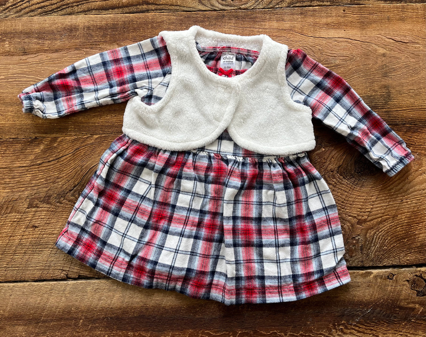 Child of Mine 6-9M Plaid Dress & Vest