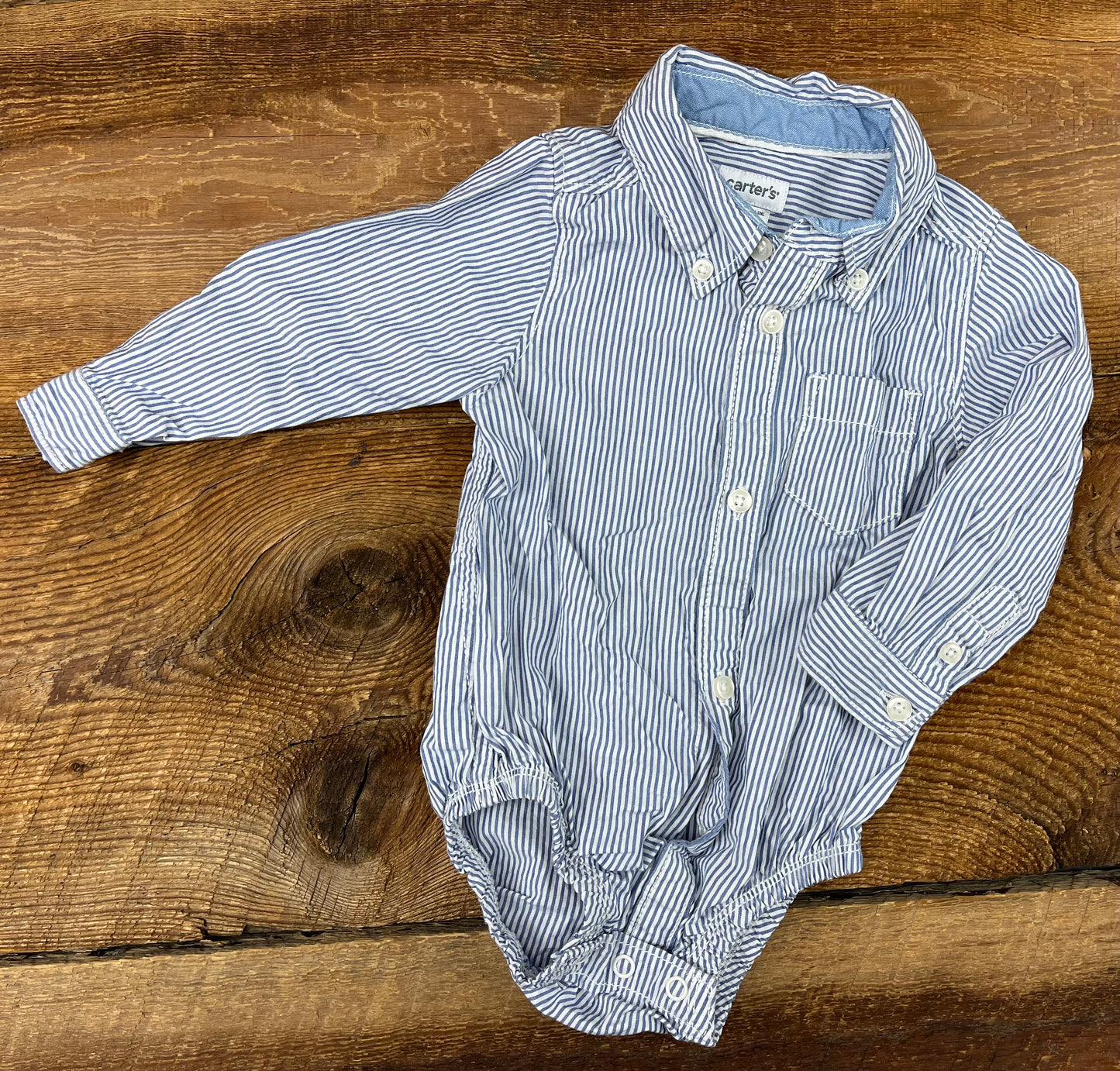 Carter’s 6M Striped Button Down Onesie