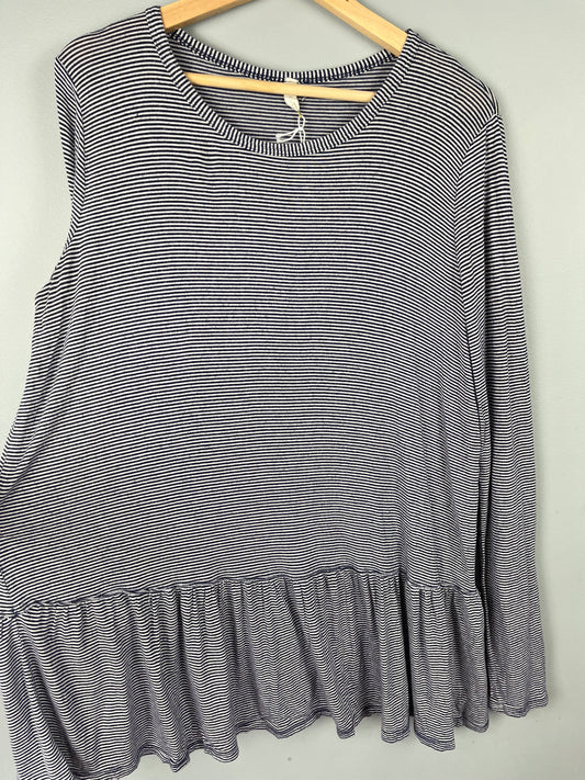 Pink Blush Maternity Large Striped Shirt