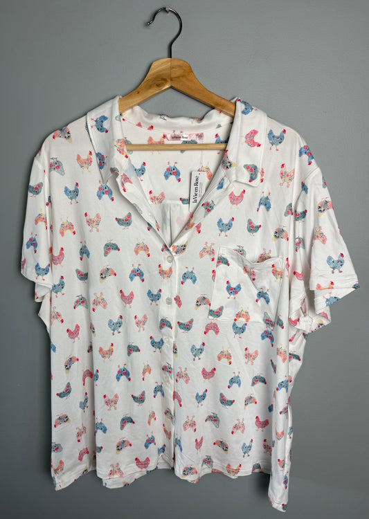 La Vie en Rose Women's Large/XXL Chicken Pajamas