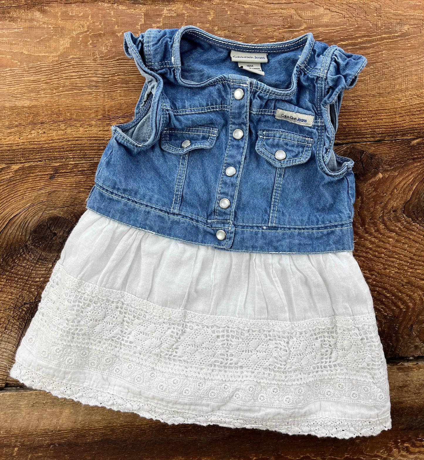 Calvin Klein 18m Jean & Lace Dress
