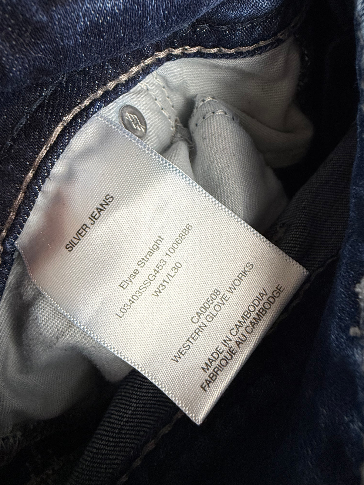 Silver Jeans Women’s W31/L30 Elyse Straight Jean