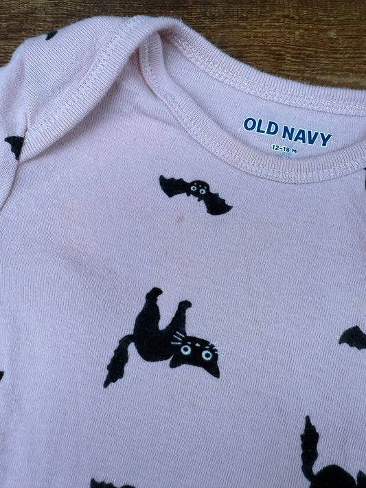 Old Navy 12-18M Black Cat Onesie