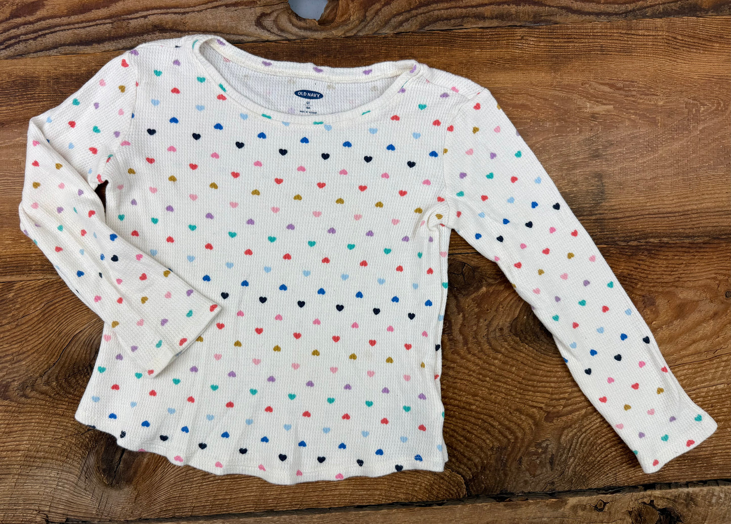 Old Navy 5T Thermal Heart Shirt