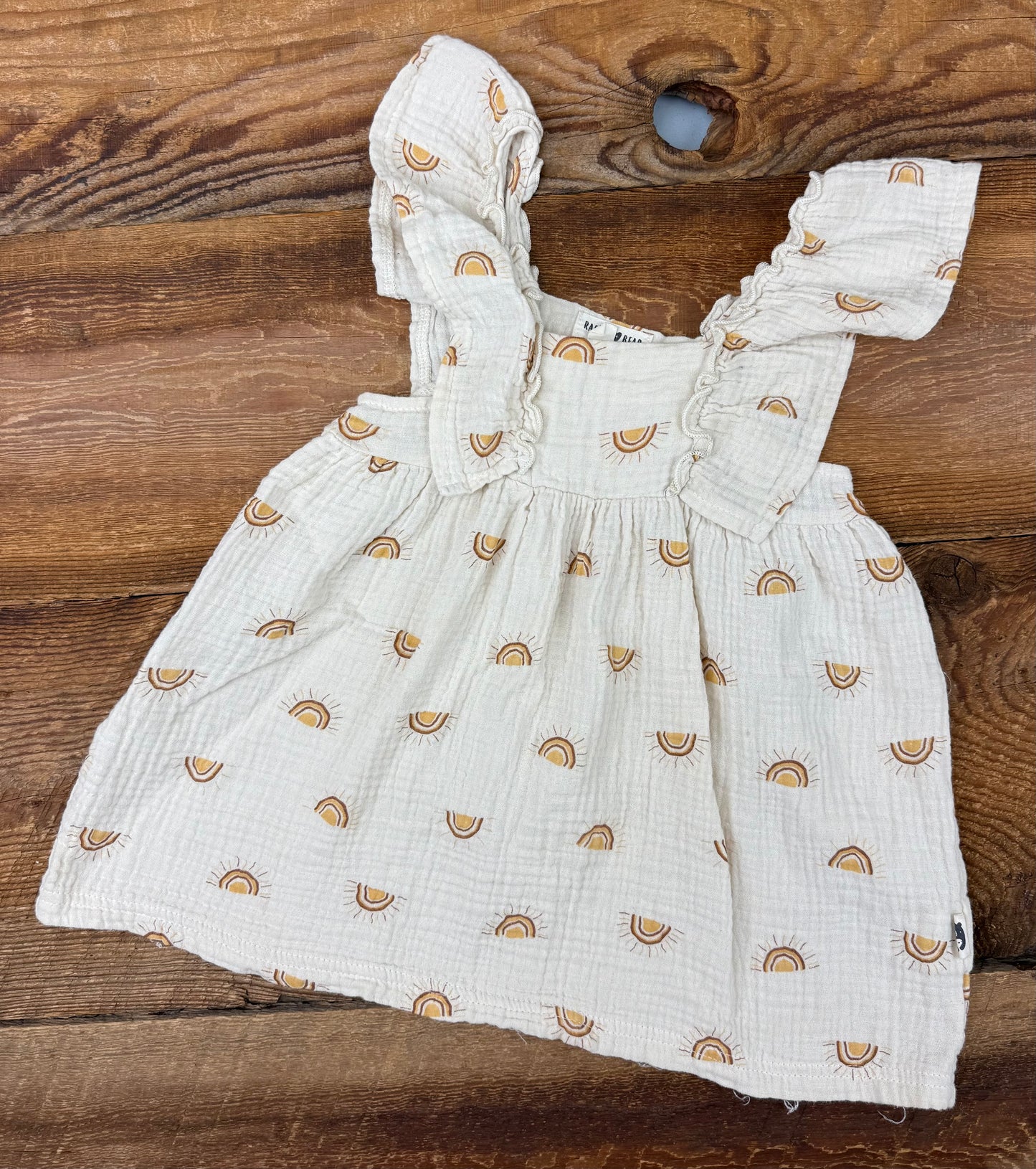 Rabbit + Bear 3T Muslin Rainbow Dress