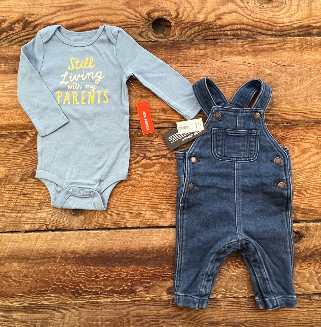 Joe Fresh 3-6M Overalls Outfit
