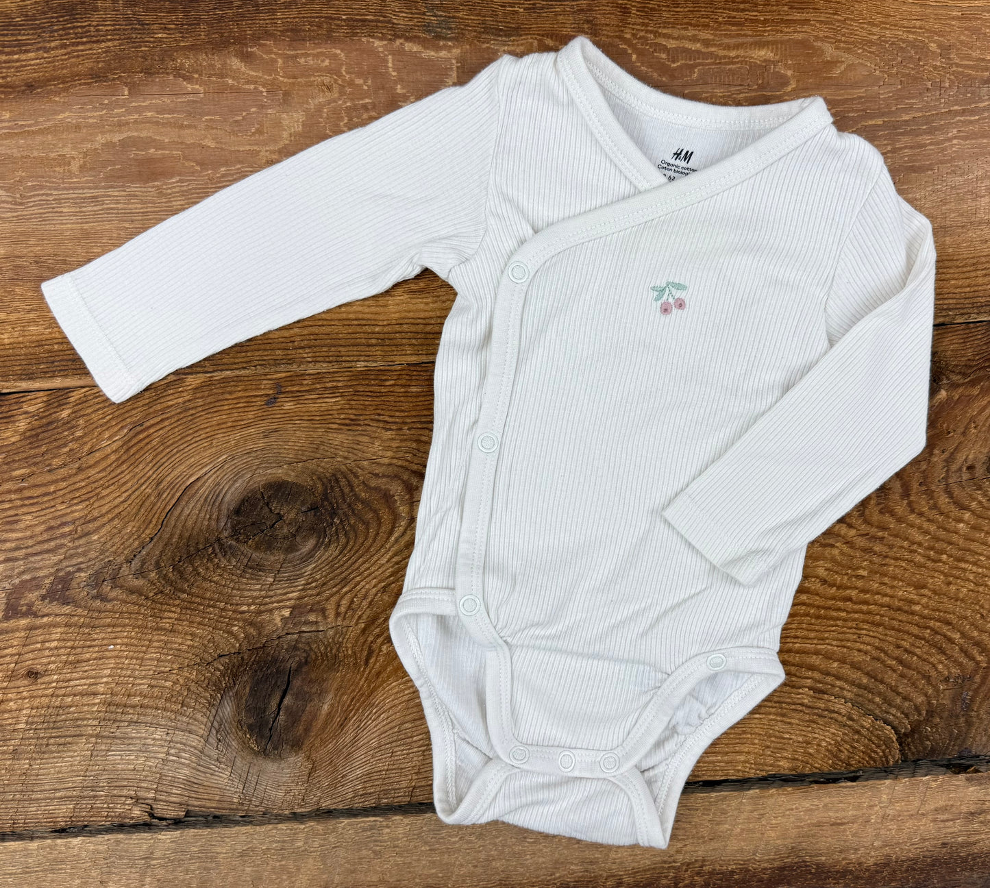 H&M 3M Ribbed Cherry Onesie