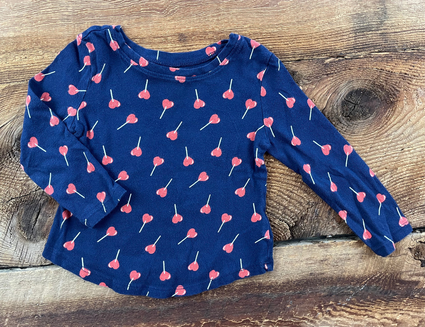 Old Navy 18-24M Heart Sucker Shirt