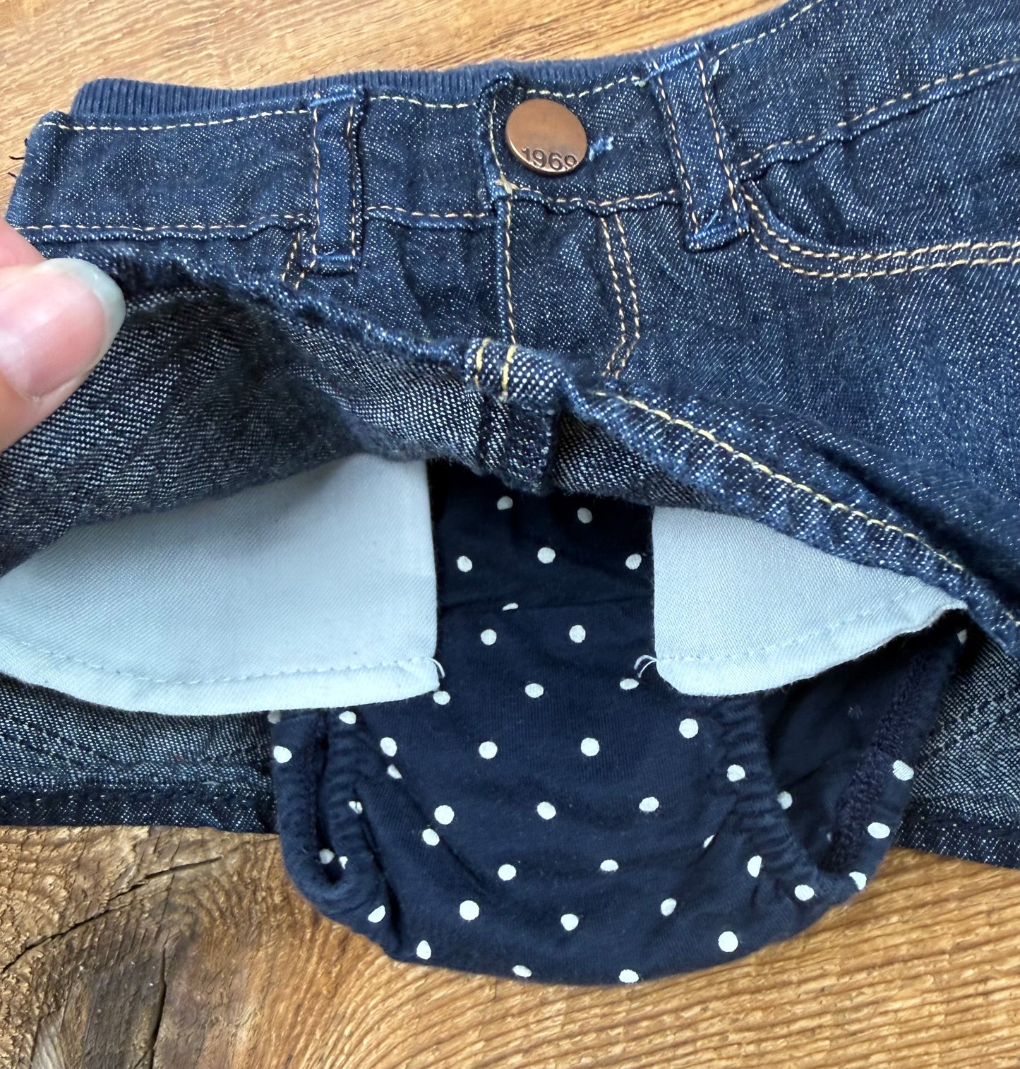 Gap 3-6M Polka Dot Jean Skort