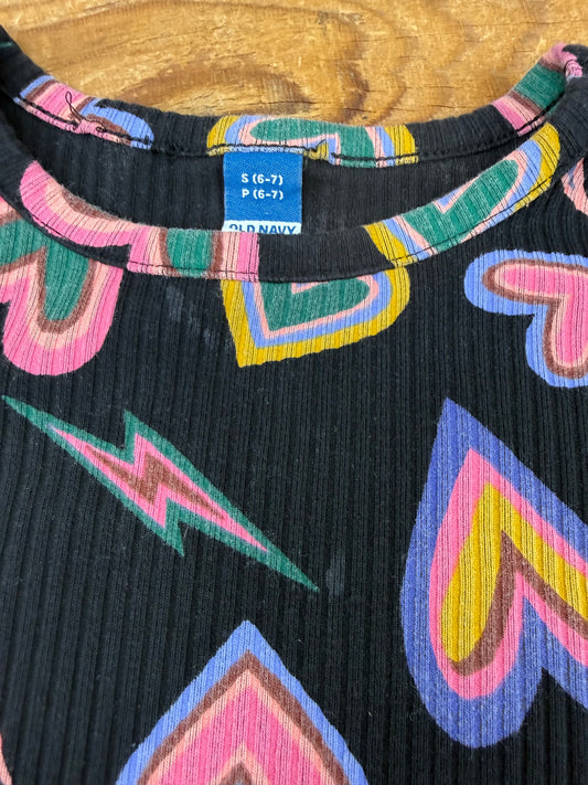 Old Navy 6-7Y Ribbed Heart Dress
