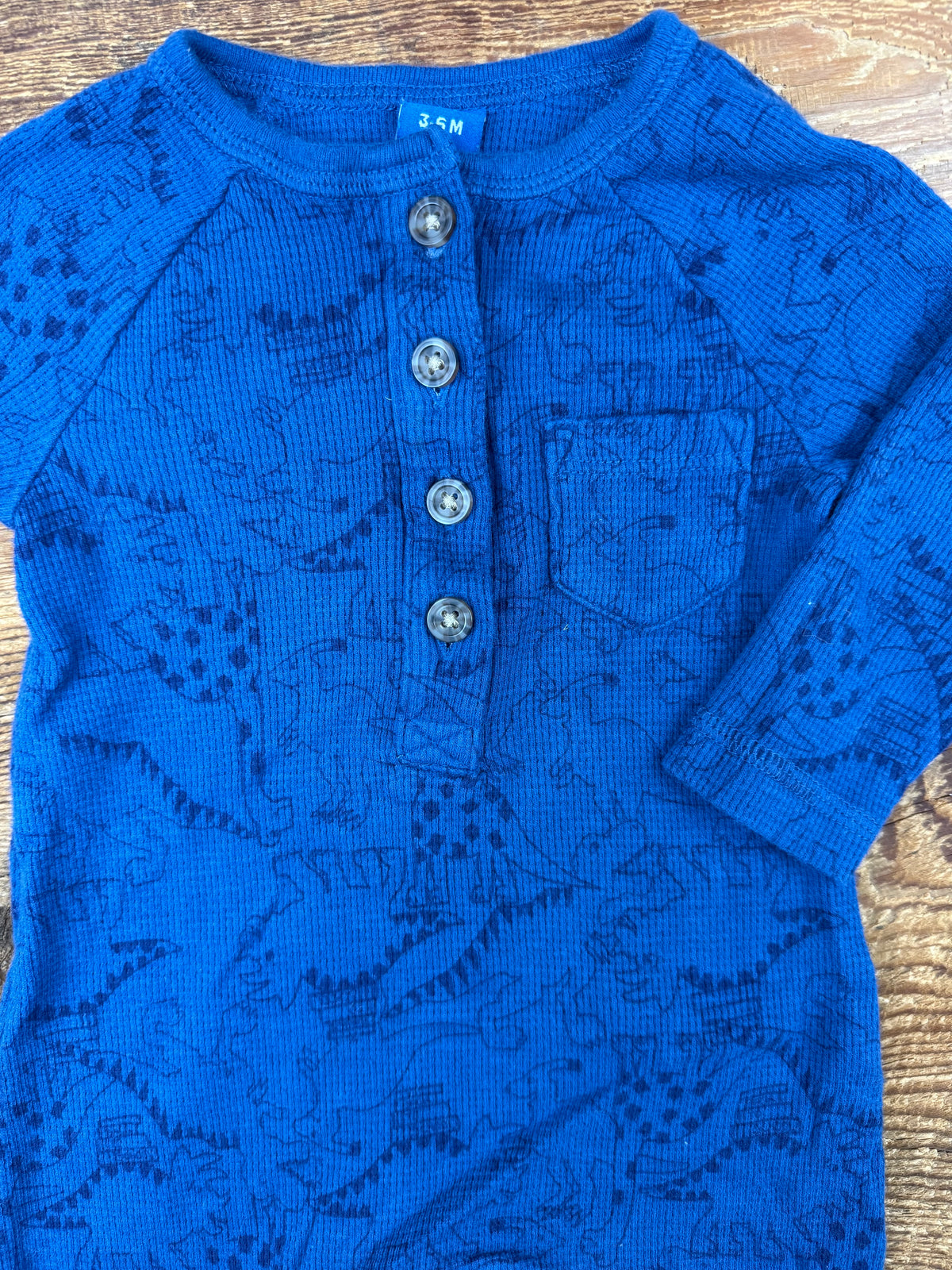 Old Navy 3-6M Waffle Dino Jumper
