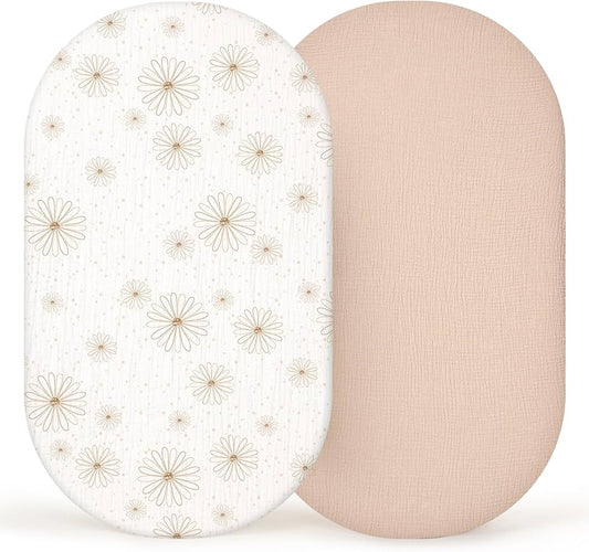 Lulu Moon Muslin Bassinet Cover Set