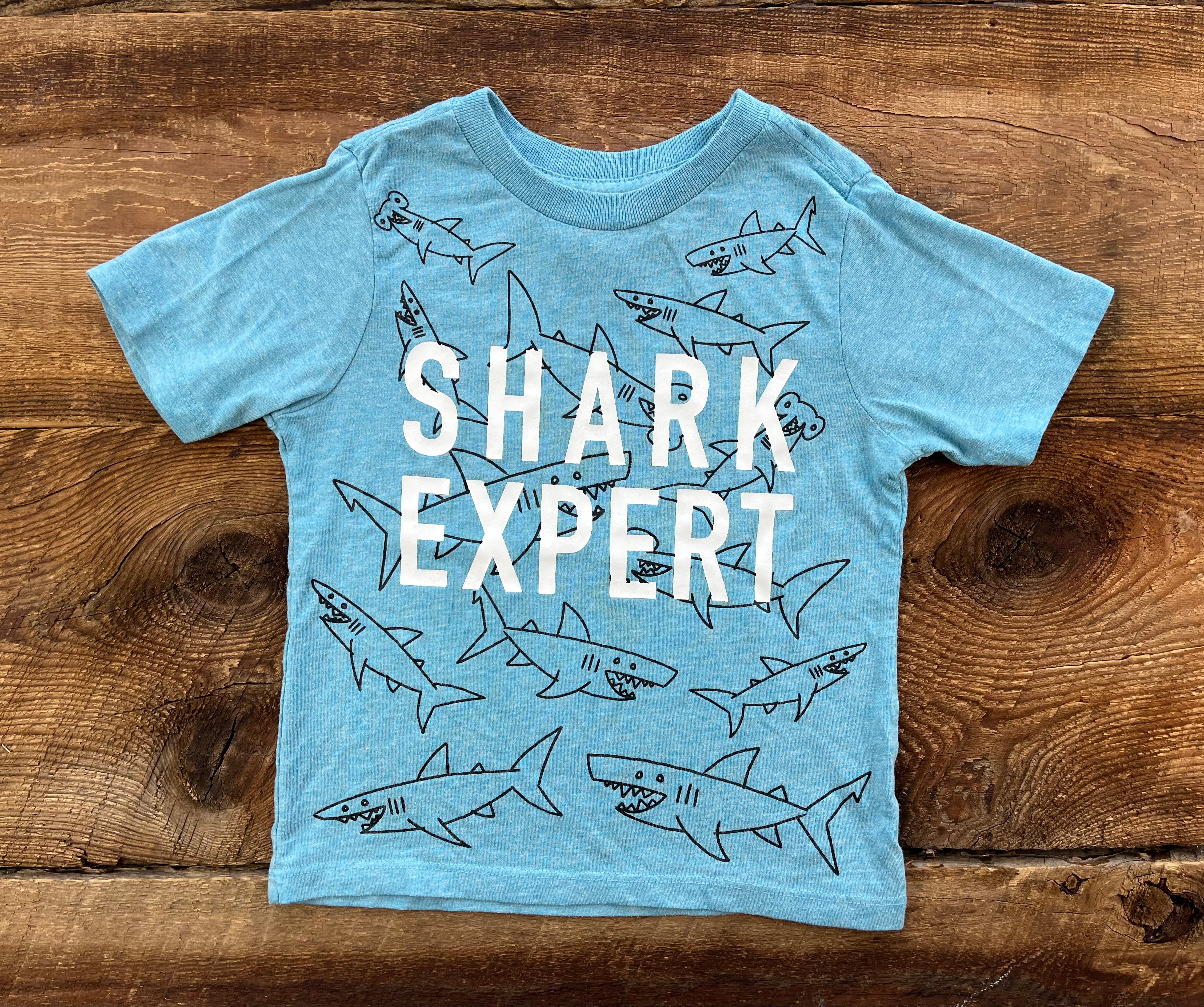 SG Ready Stock[ JB034 Toddler Boys Grey Sharks Tee T-shirt Top [Little Gems  SG] Sz 3T