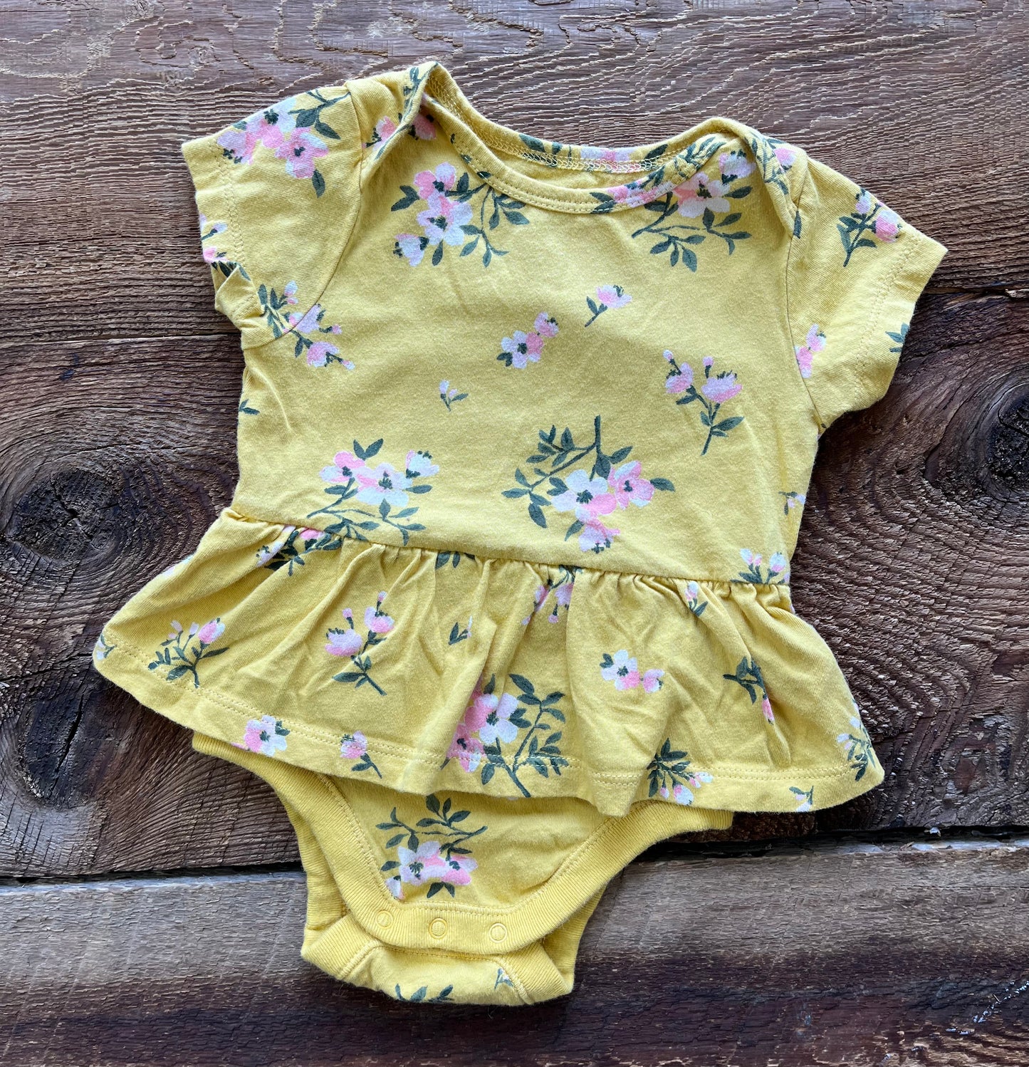 Old Navy 3-6M Floral Peplum Onesie