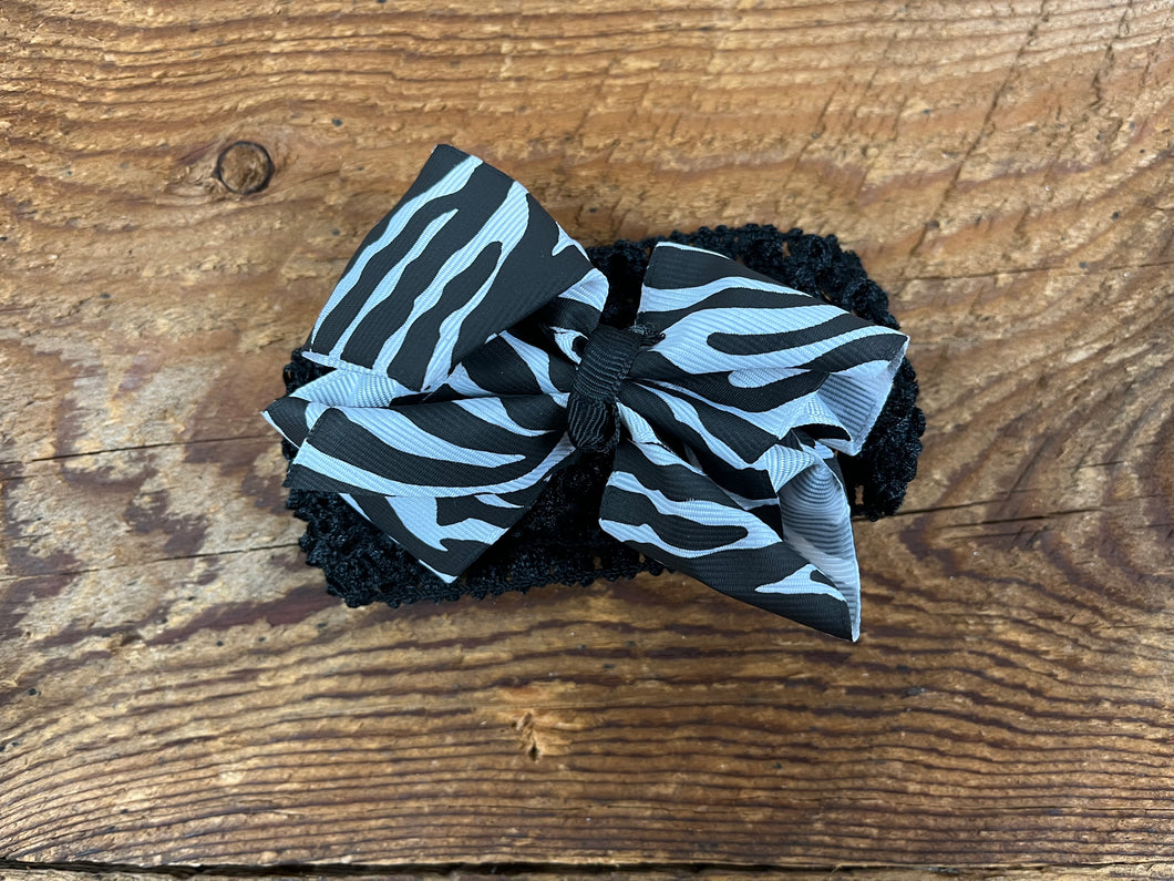 Stretchy Newborn Zebra Print Headband