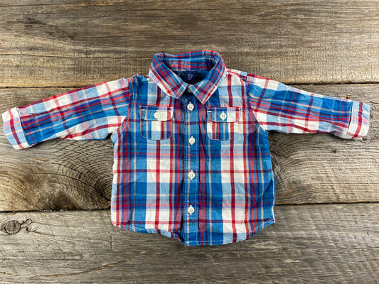 Old Navy 6-12M Plaid Shirt