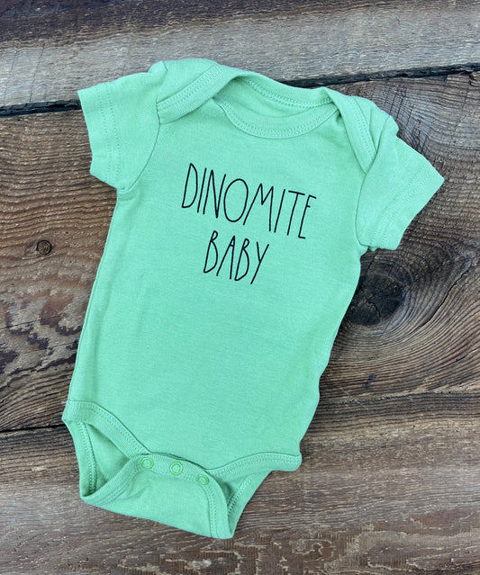 Rae Dunn 0-3M Dinomite Baby Onesie