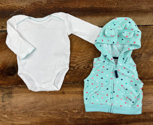 Carter’s NB Heart Vest & Onesie