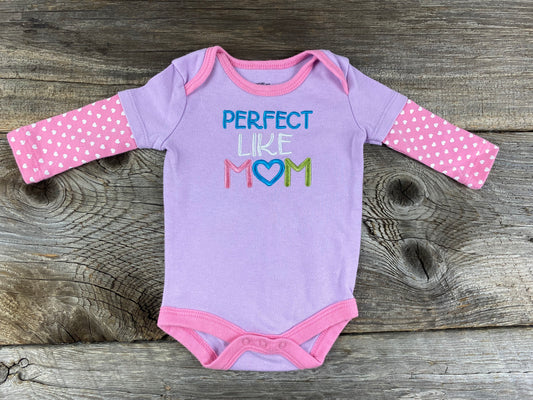 George 0-3M Perfect like Mom Onesie