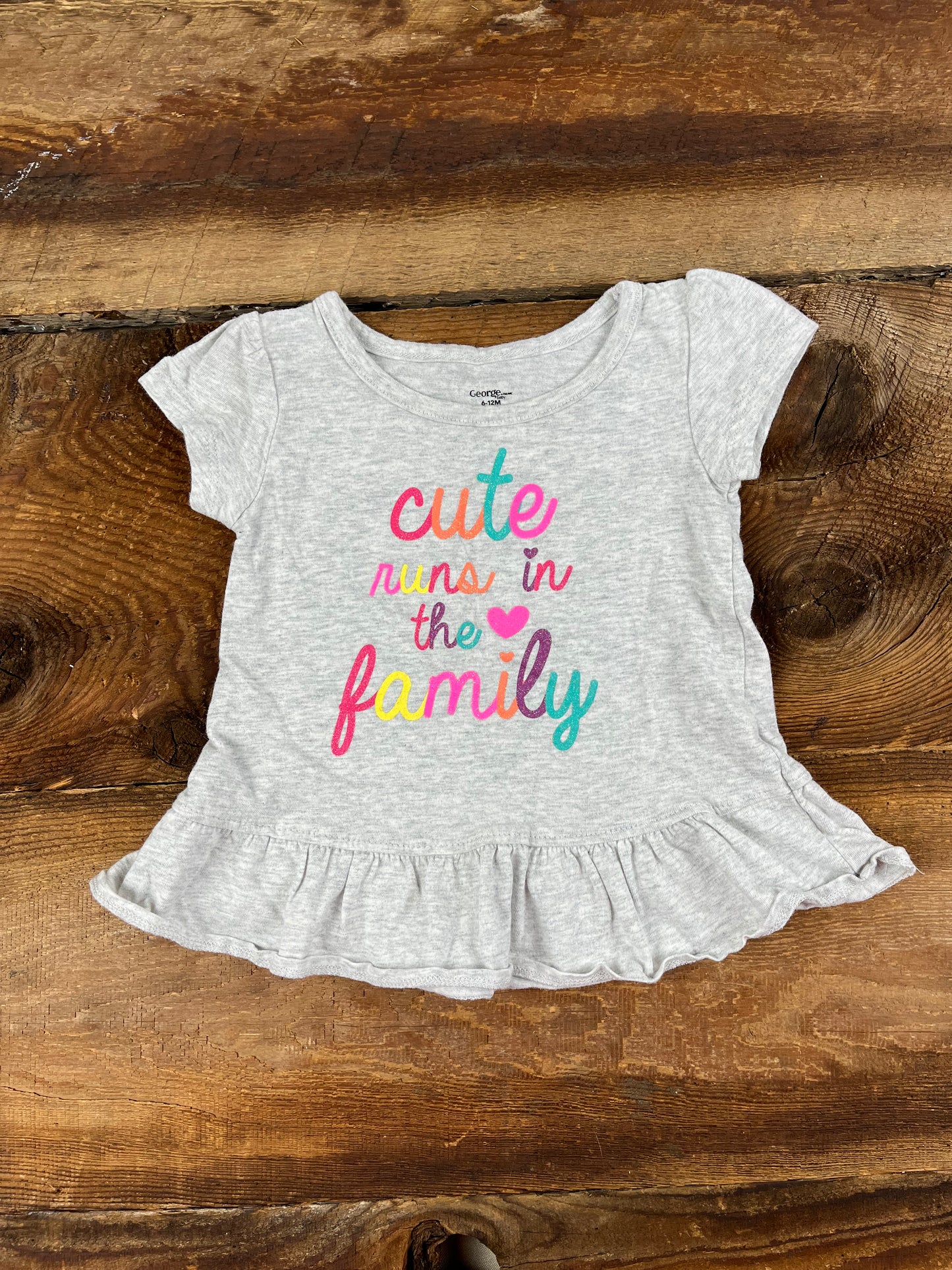 George 6-12M Cute Runs in the Family Tee