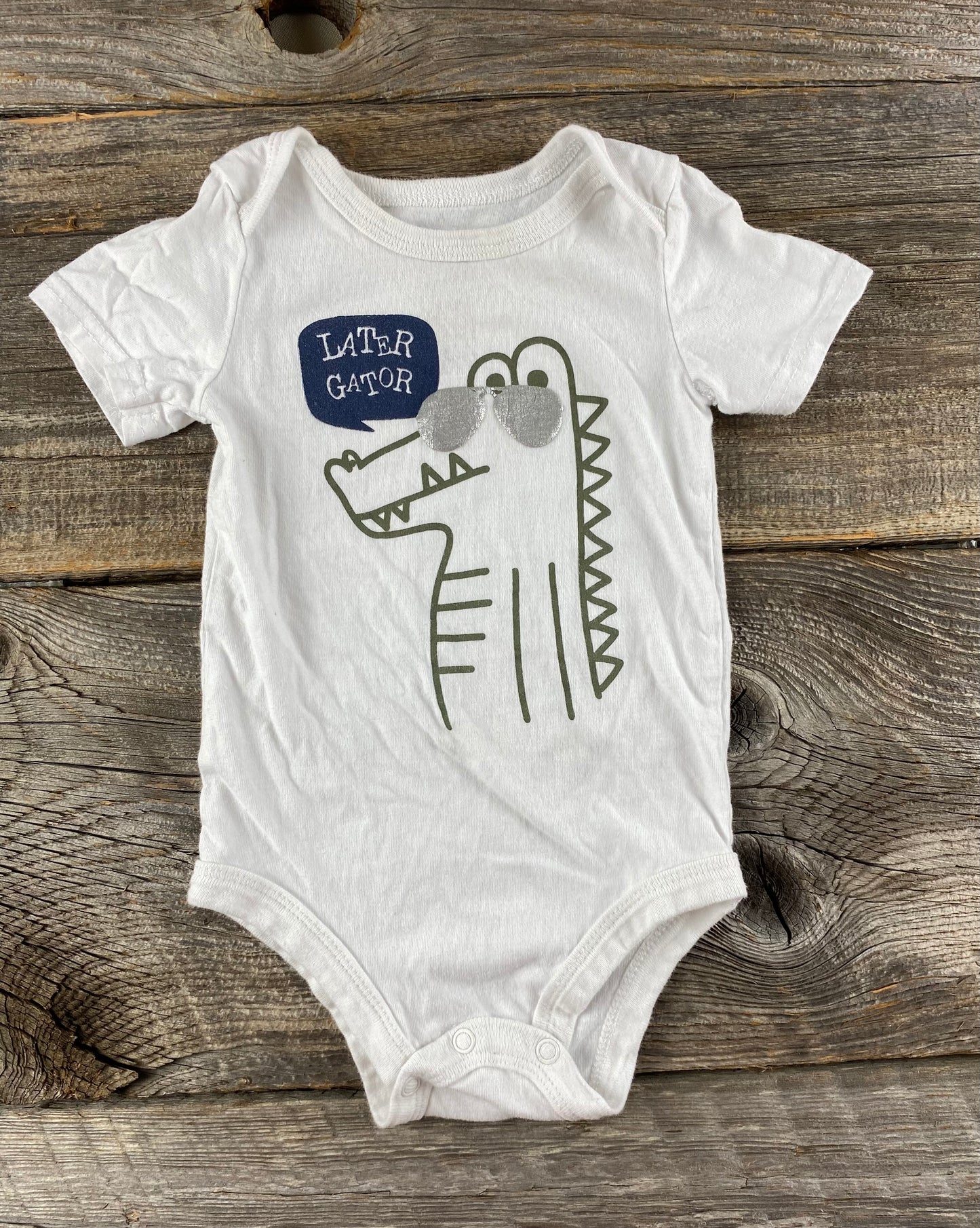 George 6-12M Later Gator Onesie