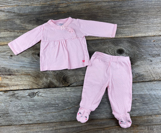 Child of Mine 0-3M 2 Piece Polka Dot Outfit